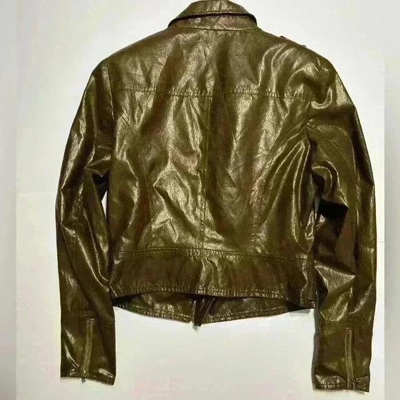 NWT Bisou Bisou Moto Jacket Copper Faux Leather - Picture 2 of 6